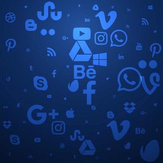 Free Vector blue social media background