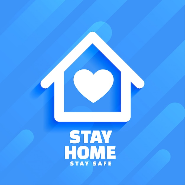 Blue stay home and safe background design