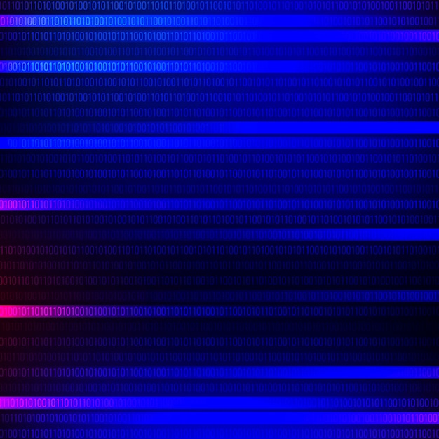 Blue technological background decorated with binary numbers