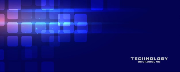 Free vector blue technology banner with light effect