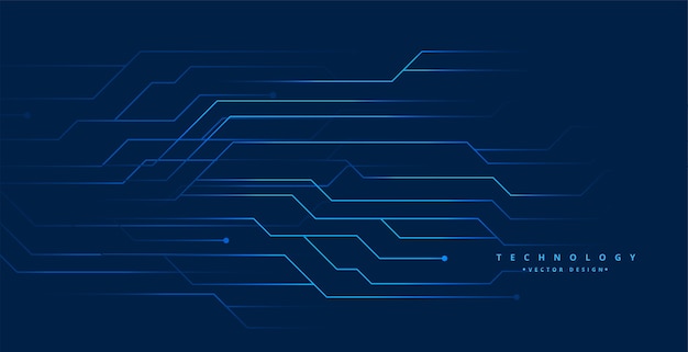 Blue technology circuit lines digital background design