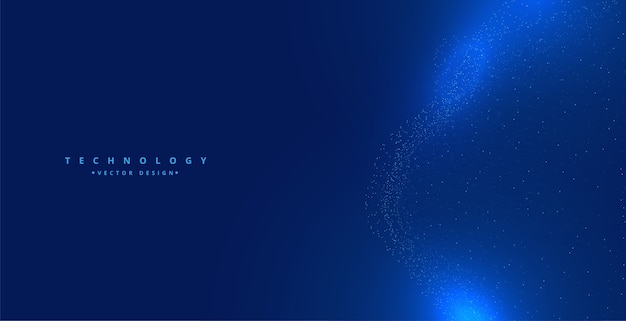 Blue technology particles glowing digital background design