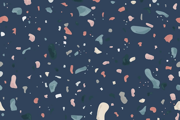 Blue terrazzo abstract background seamless pattern