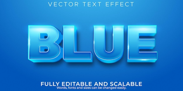 Free vector blue text effect, editable water and ocean text style