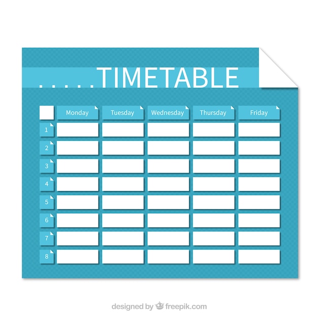 Blue timetable