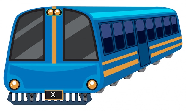 Free Vector blue train on white background