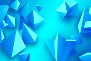 Free vector blue triangle background with vivid colors