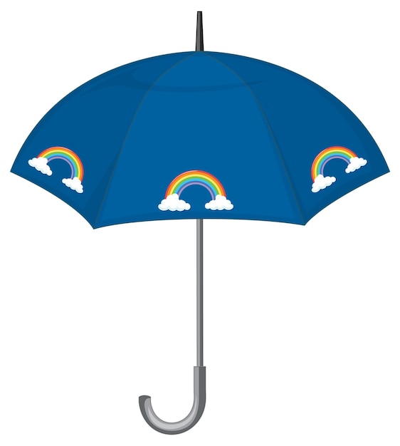 Free vector blue umbrella with rainbow pattern