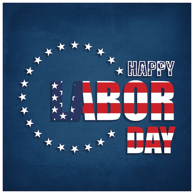 Free Vector blue usa typographic labor day design