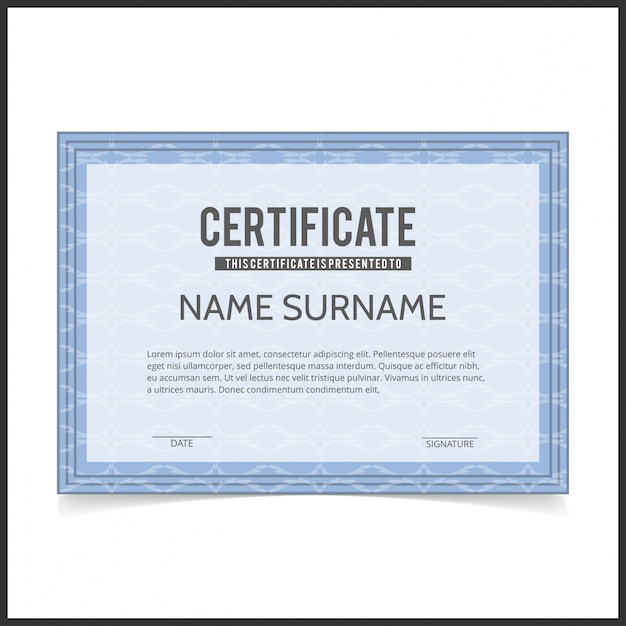 Free Vector blue vintage certificate design