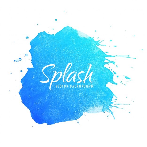 Blue watercolor background hand paint splash design