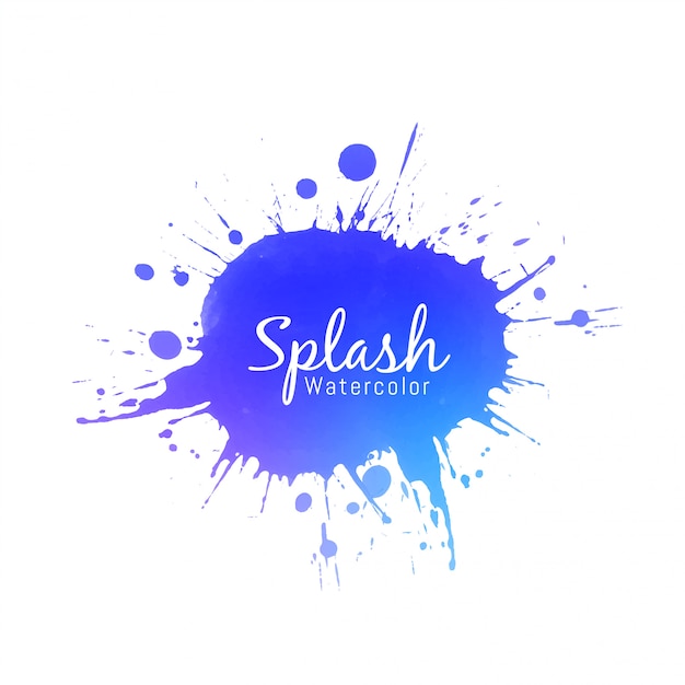 Blue watercolor splash design