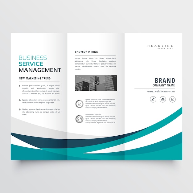 Free vector blue wave business brochure