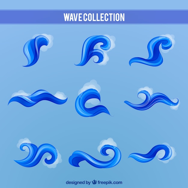 Free Vector blue wave collection