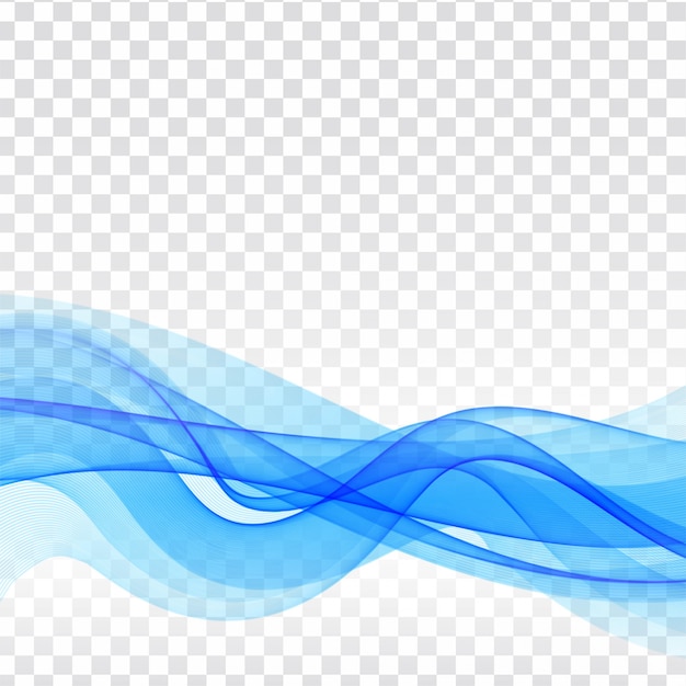 Blue wave modern transparent background