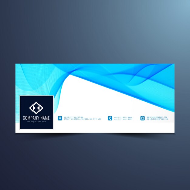 Blue wavy banner design for facebook timeline