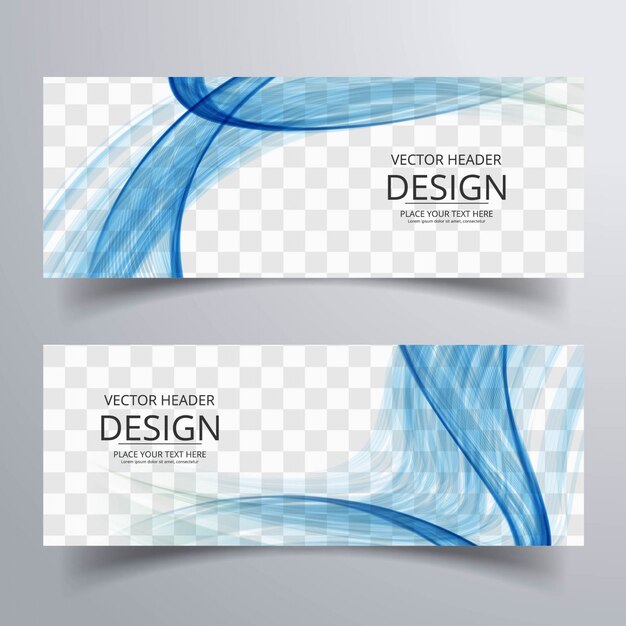 Blue wavy banners