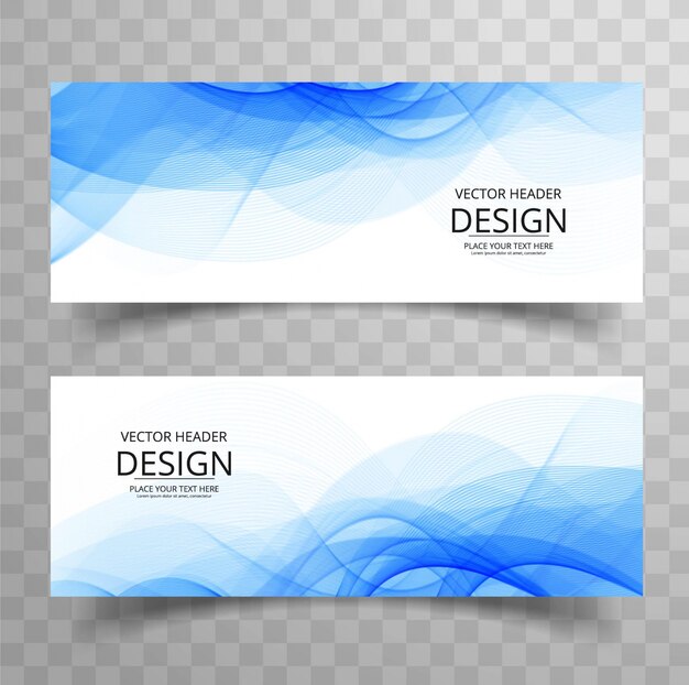 Blue wavy banners