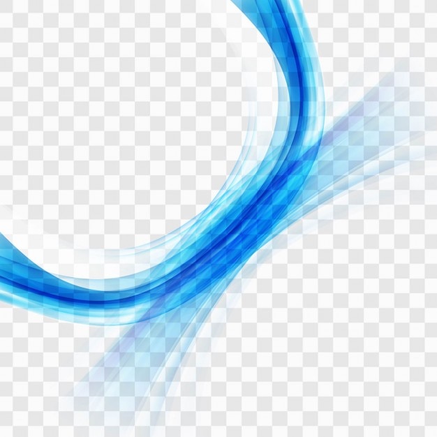 Blue wavy forms, transparent background