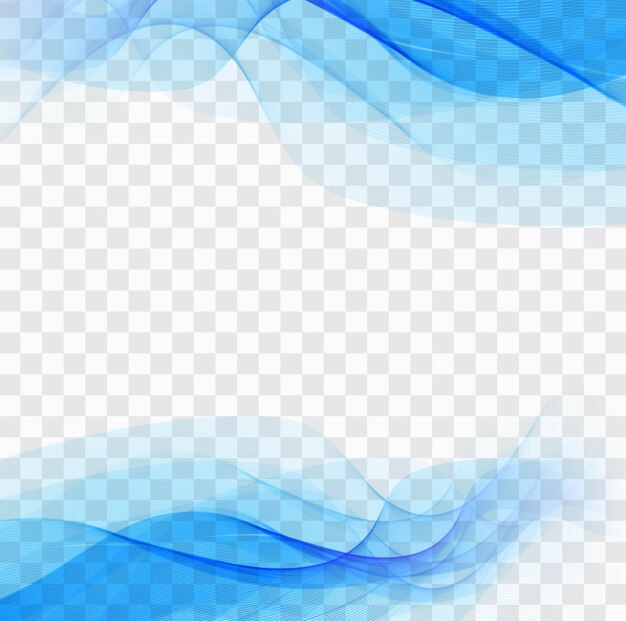 Blue wavy forms on a transparent background