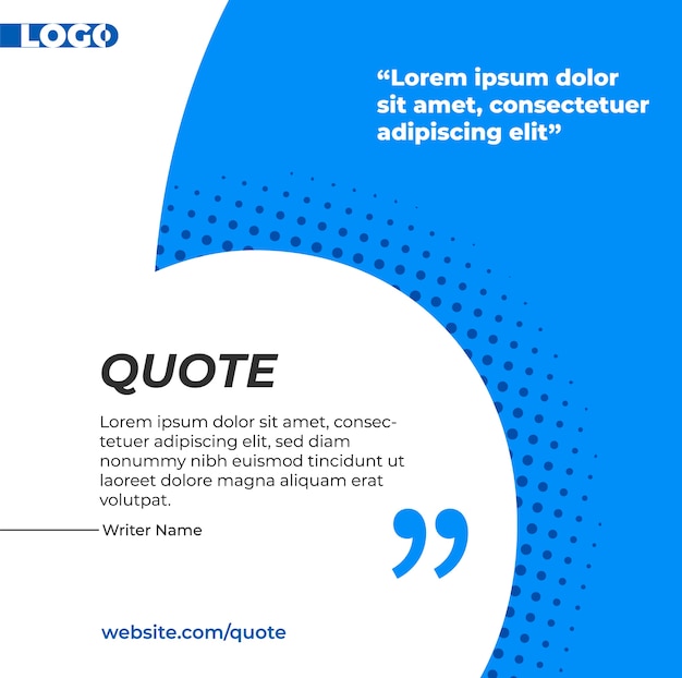 Free Vector blue and white banner for quote