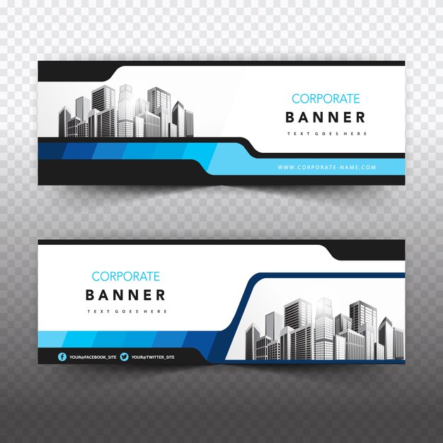 Blue and white business banner