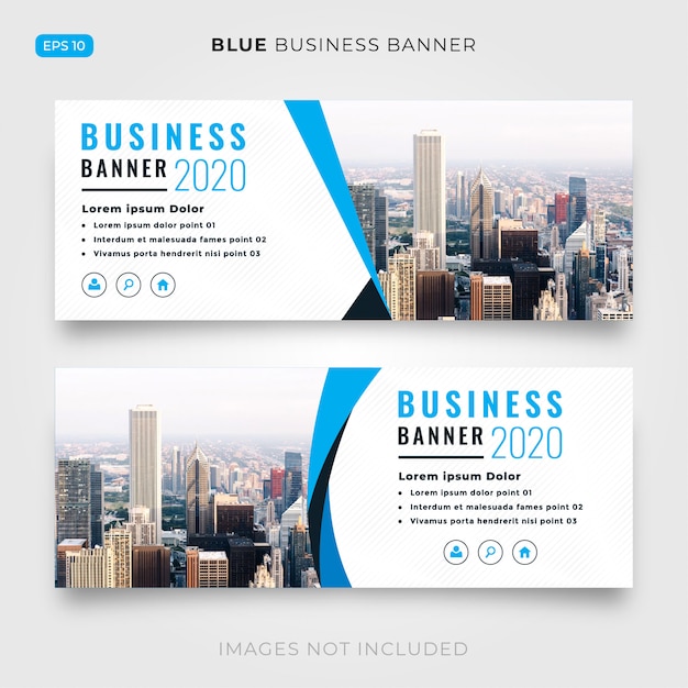 Blue and white business banner