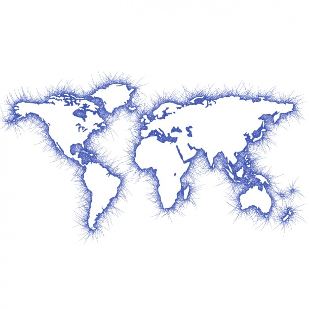 Free Vector blue world map design