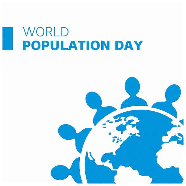 Blue world population day design