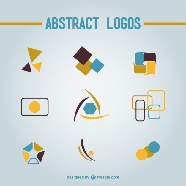 Free vector blue and yellow abstract logos