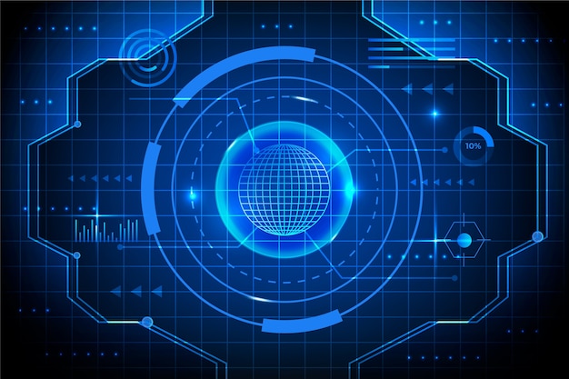 Blueprint cyber eye technology background