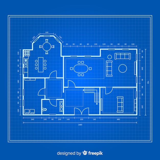 Blueprint of a house top view