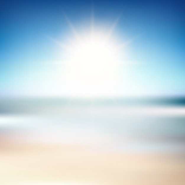 Free vector blurred background of a beach scene