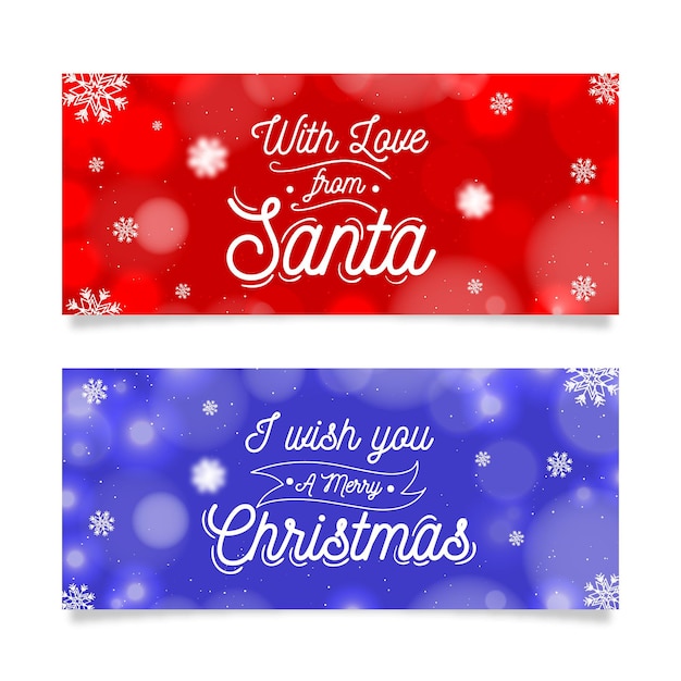 Blurred banners in christmas style