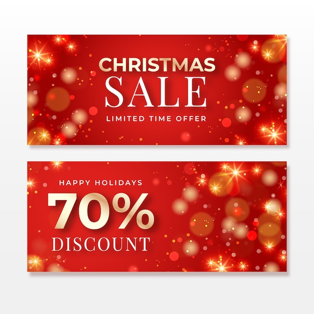 Blurred christmas sale banners template