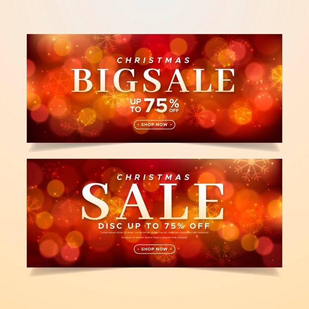 Blurred christmas sale banners