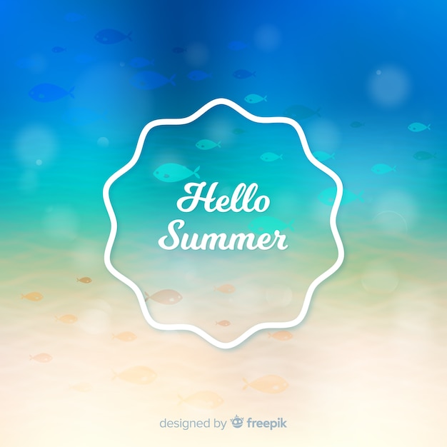 Free Vector blurred colorful hello summer background