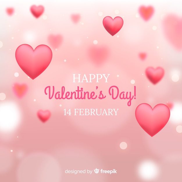 Blurred hearts valentine's day background