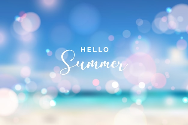 Blurred hello summer background with bokeh effect