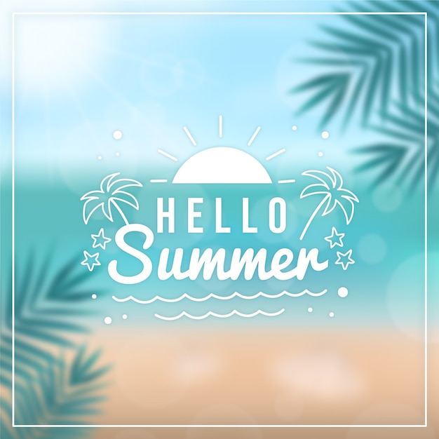 Free Vector blurred hello summer background