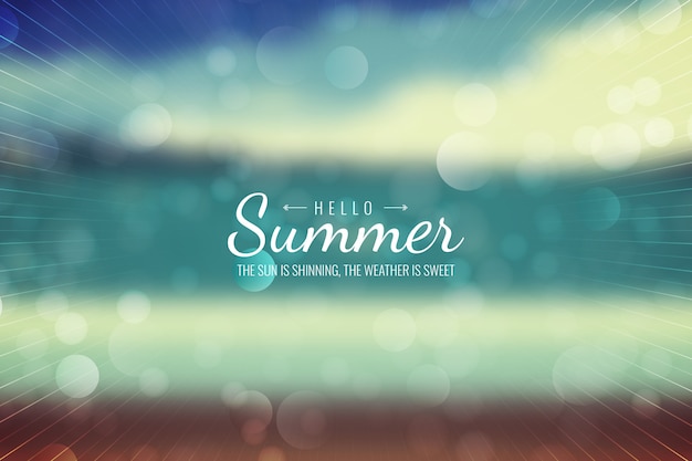 Free vector blurred hello summer lettering