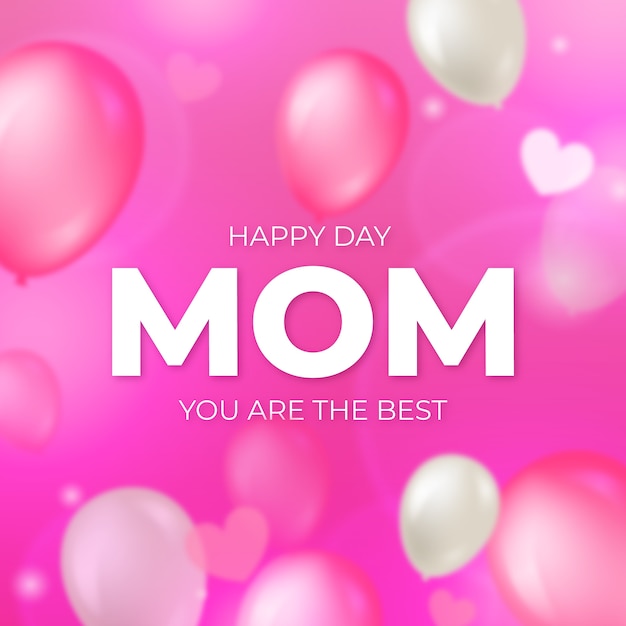 Blurred mother's day background with balloons