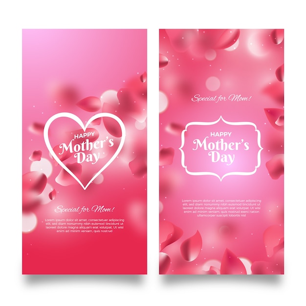 Blurred mother's day banners