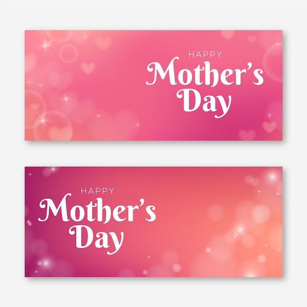 Blurred mother's day banners