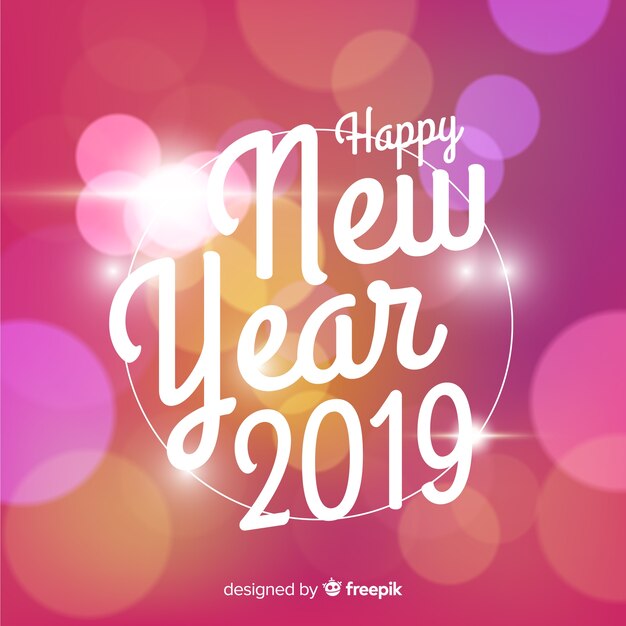 Blurred new year 2019 background