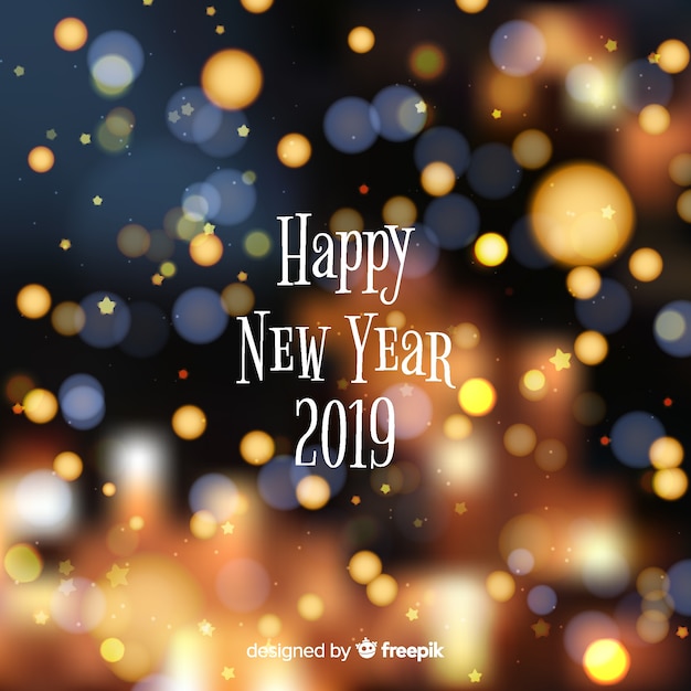 Blurred new year 2019 background