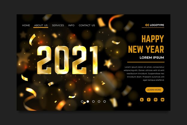 Blurred new year landing page