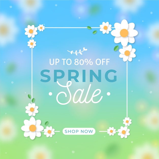 Blurred spring sale background