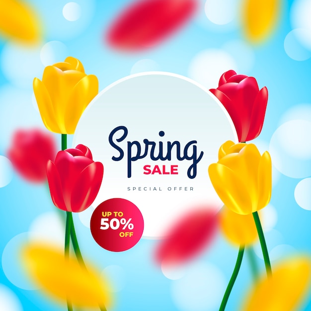 Free Vector blurred spring sale