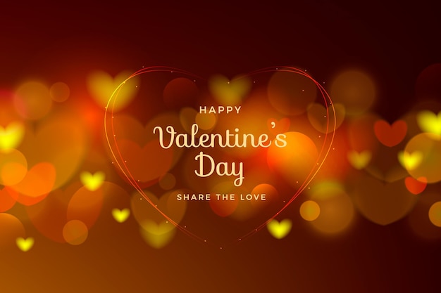 Free Vector blurred valentine's day background with hearts